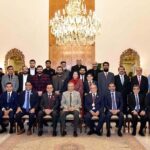 President Dr. Arif Alvi in a group photo with the members of the Rice Exporters Association of Pakistan during the Biryani Festival at Aiwan-e-Sadr
