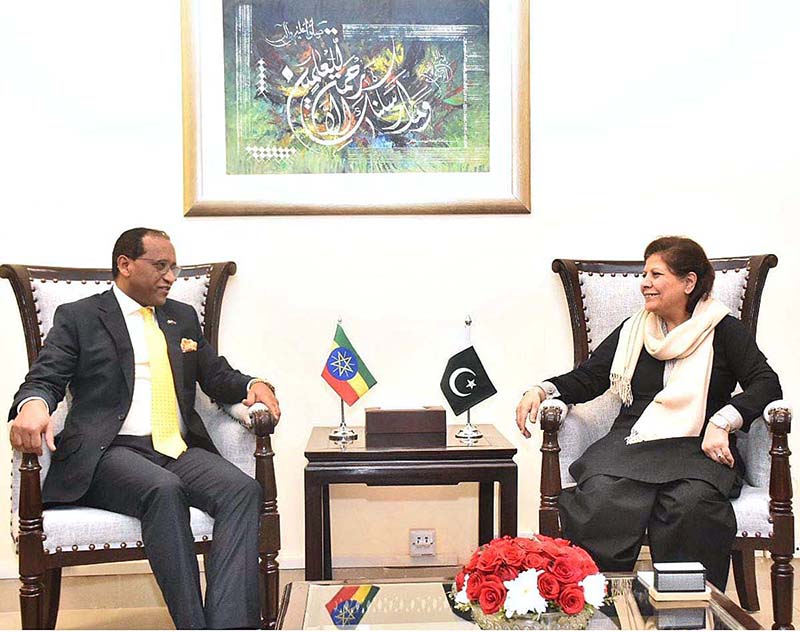 Ambassador of the Federal Democratic Republic of Ethiopia, Jemal Beker Abdula, calls on Caretaker Federal Minister for Finance, Revenue, and Economic Affairs Dr. Shamshad Akhtar at Finance Division