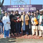Prof. Dr. Tanvir Hussain Turabi, Dean Faculty of Agriculture and Environment Sciences and other cutting the ribbon at the opening ceremony of Agrarians Fun Sports Fest 2023 at the Islamia University Bahawalpur
