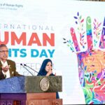 President Dr. Arif Alvi addressing an event in connection with International Human Rights Day, at Aiwan-e- Sadr