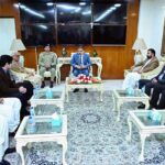 Caretaker Prime Minister Anwaar-ul-Haq Kakar meets the families of martyrs