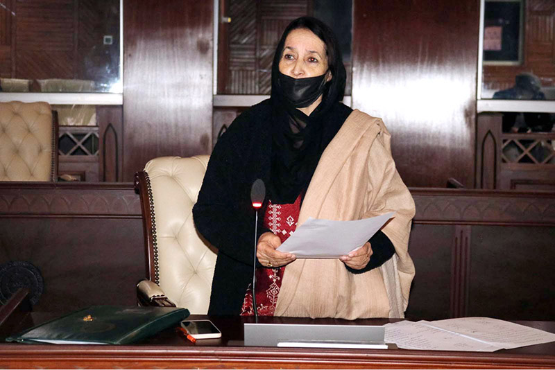 Opposition Leader Gilgit-Baltistan Assembly Kazim Measam addressing during the 27th session of Gilgit-Baltistan Assembly