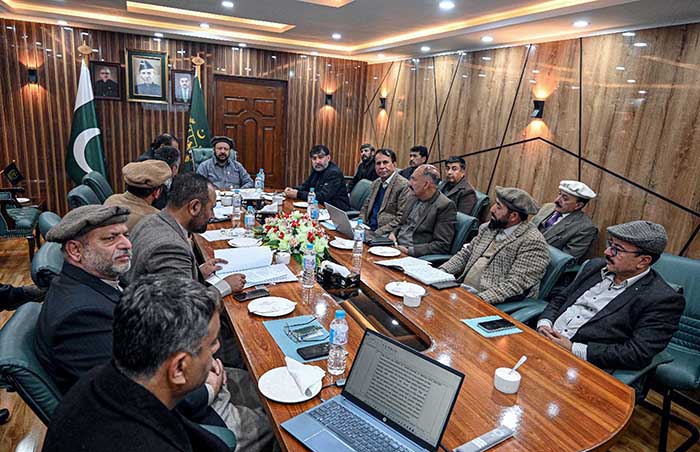 Chief Minister Gilgit-Baltistan Haji Gulbar Khan chairing a meeting of Education Steering Committee at CM Secretariat