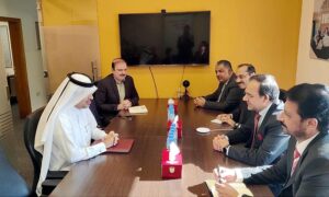 Caretaker Federal Minister for IT and Telecommunication, Dr. Umar Saif in a meeting with H.E. Ahmad Al-Sayed, Minister of State and Chairman of Qatar Free Zones Authority and CEO of Qatar Venture Capital