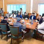 A delegation of the Zamindar Action Committee of Balochistan call on caretaker Prime Minister Anwaar-ul-Haq Kakar