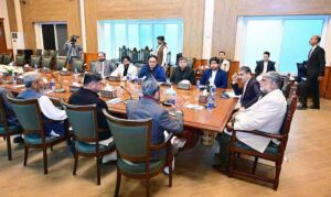 A delegation of the Zamindar Action Committee of Balochistan call on caretaker Prime Minister Anwaar-ul-Haq Kakar