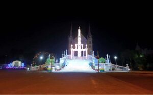 An attractive view of St. Patrick's Cathedral Church decorated in connection of the Christmas Celebrations in Saddar area