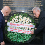Ambassador of Pakistan to Turkiye Dr. Yousaf Junaid and Mayor Kecioren Turgut Altinok laying wreath at the memorial of APS martyrs