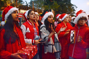 Pakistan Minority Rights activists dressed as Santas took part in a Christmas Peace Rally to celebrate the Christmas season
