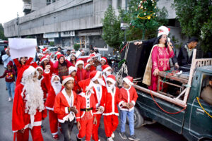 Pakistan Minority Rights activists dressed as Santas took part in a Christmas Peace Rally to celebrate the Christmas season