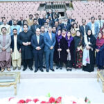 The Caretaker Prime Minister Anwaar-ul-Haq Kakar in group photo with the participants of 12th National Balochistan Workshop