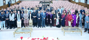 The Caretaker Prime Minister Anwaar-ul-Haq Kakar in group photo with the participants of 12th National Balochistan Workshop