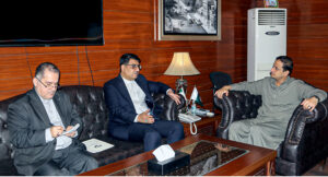 Consul General of Islamic Republic of Iran Hassan Nourian is meeting with Mayor Karachi Barrister Murtaza Wahab