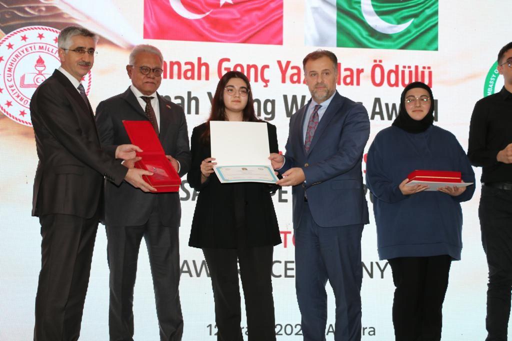 Prize distribution ceremony for "Jinnah Young Writers Award" essay contest held in Ankara