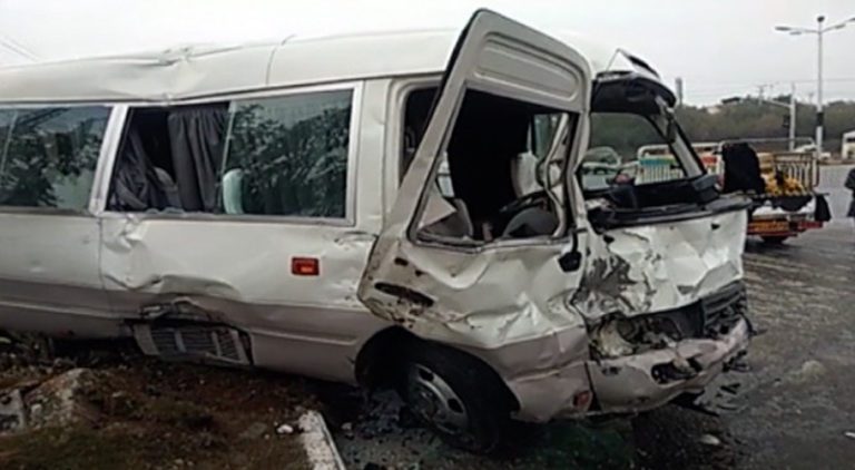 Four killed 4 in car-passenger van collision