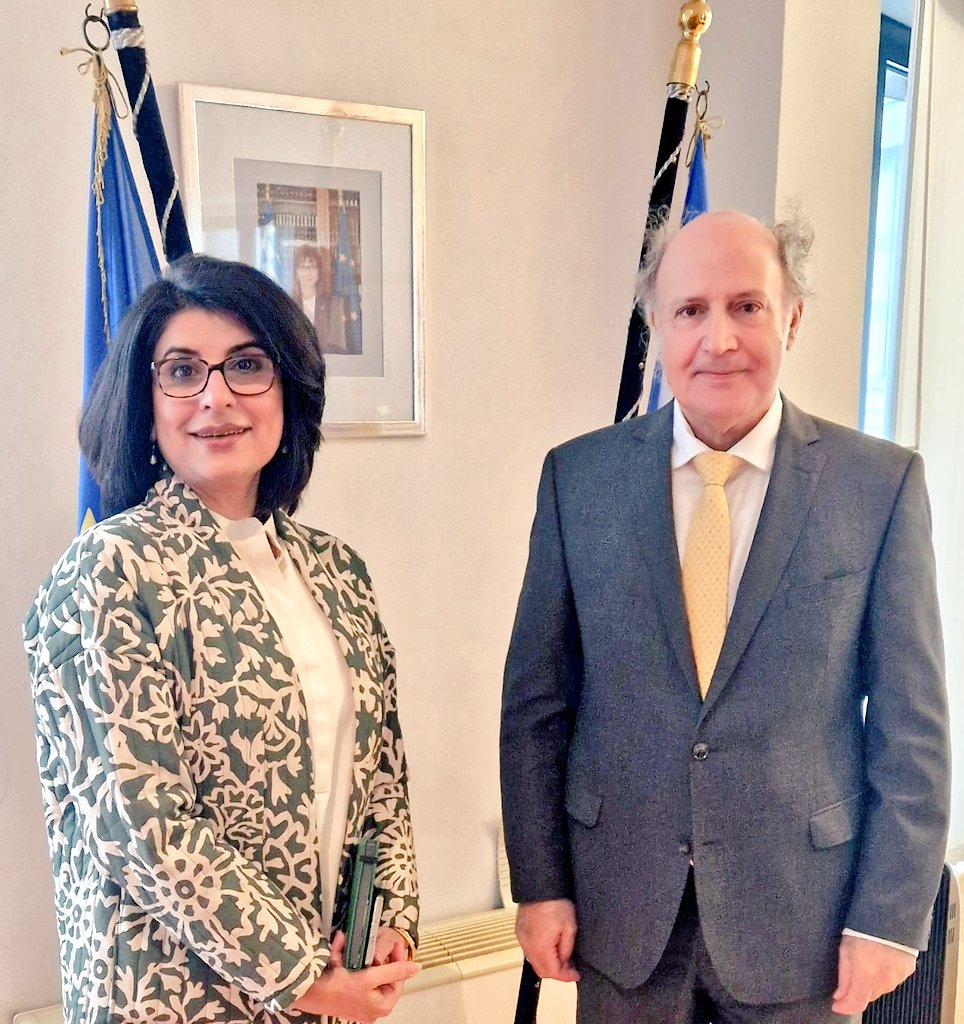 Envoys of Pakistan, Greece in Brussels agree to strengthen bilateral ties
