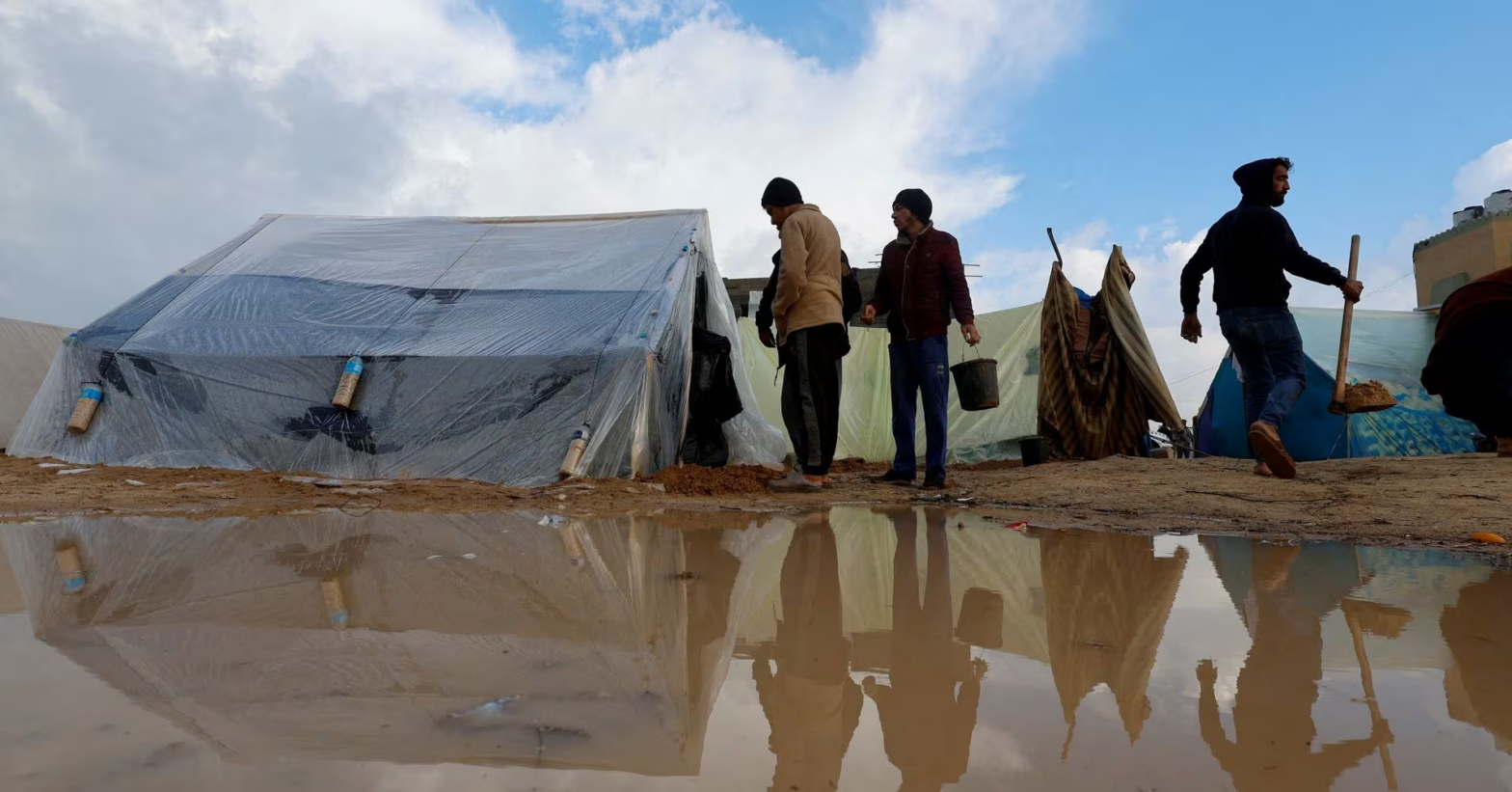 Torrential rainfall and flooding pile on misery to displaced Gazans