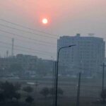 A view of first sunrise of year 2024 through KhanaPul.
