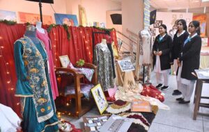 Students visiting Annual Exhibition titled "Enchanted World of Art and Creativity" at FG College of Home Economics & Management Sciences F-11