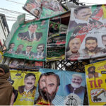 A view of posters of different candidates at Banni Chowk in connection with upcoming General Elections-2024