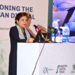 Minister for Finance, Revenue and Economic Affairs, Dr. Shamshad Akhtar is delivering her keynote address to Digital Transformation-Envisioning the Pakistan Digital Stack workshop.
