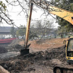 A view of cleaning work of canal going on during the annual silt cleaning (bhal safai)) campaign.