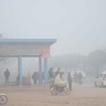 A view of fog that engulf the whole city in the early morning