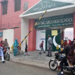 Children on the way to their school as educational institutions are reopened after winter vacations.