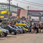 Vehicles parked under “No Parking” board at Faizabad needs the attention of concerned authorities.
