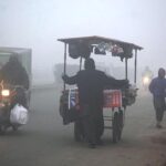 A view of thick fog during early morning.