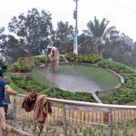 PHA staffer busy washing a decoration clock at Lohari Gate