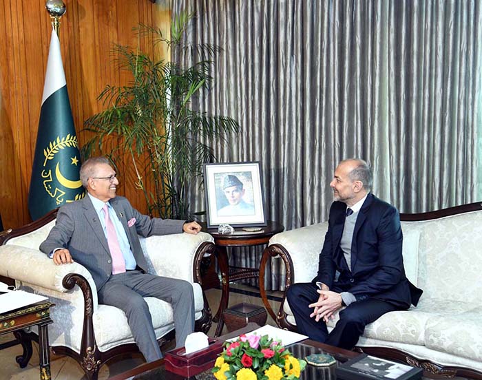 Ambassador of Switzerland to Pakistan Georg Steiner called on President Dr. Arif Alvi at Aiwan-e-Sadr.