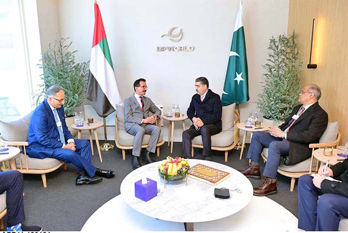 Caretaker Prime Minister Anwaar-ul-Haq Kakar held a meeting with Sultan Ahmed bin Sulayem, Group Chairman and CEO of UAE-based DP World, a multinational logistics company on the sidelines of the World Economic Forum.