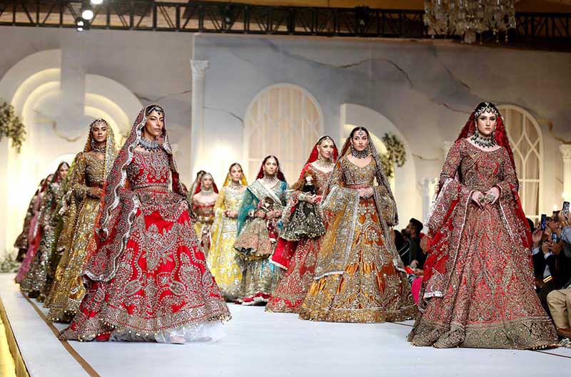 Models performing on stage during Bridal Show