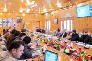 Chief Secretary Gilgit-Baltistan Abrar Ahmad Mirza chairing a meeting of Secretaries, Divisional Commissioner and Deputy Commissioners at CS Secretariat