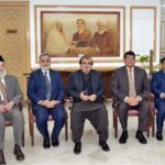 Caretaker Federal Minister for National Heritage and Culture Jamal Shah presiding over the Governing Body meeting of Iqbal Academy Pakistan at Aiwan-e-Iqbal