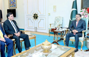 Pakistani High Commissioner in the UK Dr. Muhammad Faisal calls on Caretaker Prime Minister Anwaar-ul-Haq Kakar.