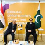 Federal Minister for Commerce Industries and Investments, Dr. Gohar Ejaz meeting the Minister of Public Enterprises of Egypt, H.E. Mahmoud Mostafa Kamal Esmat at the 4th Pakistan Africa Trade Development conference and single country exhibition.
