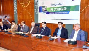 Caretaker Minister for Planning Development & Special Initiatives, Muhammad Sami Saeed chairs the 3rd meeting of the Policy & Strategy Committee/Oversight Board for Post-Flood Resilient, Recovery, Rehabilitation and Reconstruction Framework (4RF) at the Planning Ministry. 