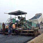 Labourers are busy in construction work of Bhalwal to Salam Interchange Road during development work