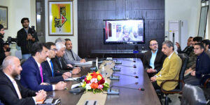 Minister for Energy Muhammad Ali and Finance Minister Dr. Shamshad Akhtar attending online the Agreement Signing Ceremony between Government and K-Electric at Power Division. 