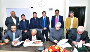 Minister for Energy Muhammad Ali and Finance Minister Dr. Shamshad Akhtar attending online the Agreement Signing Ceremony between Government and K-Electric at Power Division.