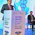 Caretaker Prime Minister Anwaar-ul-Haq Kakar addresses the Global Health Security Summit.