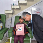 Murtaza Solangi, Caretaker Federal Minister for Information & Broadcasting distributing gifts to Thalassemia patients during the visit at Sundas foundation at Shadman