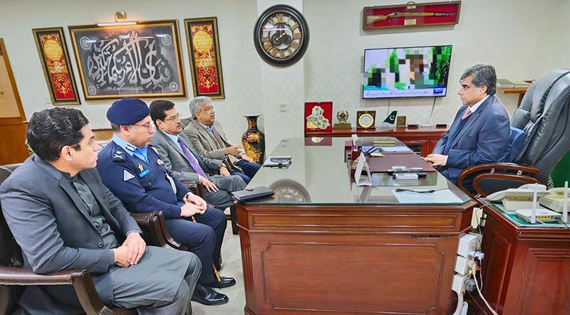 Caretaker Interior Minister Dr. Gohar Ejaz in a meeting with Secretary Interior, Chief Commissioner and IG Islamabad