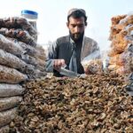 A vendor selling dry fruits at his roadside setup in Federal Capital.