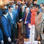 Minister for Energy Muhammad Ali visiting stalls at Oil, Gas and Minerals Career Expo.