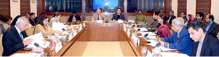 Senator Mohsin Aziz, Chairman Senate Standing Committee on Interior presiding over a meeting of the committee at Parliament House. Senator Mohsin Aziz, Chairman Senate Standing Committee on Interior presiding over a meeting of the committee at Parliament House.