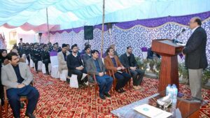 Special Judge Central, Faisalabad Division Rana Zahid Iqbal addressing the Annual Award Distribution Ceremony organized at Zonal Office FIA, Faisalabad.
