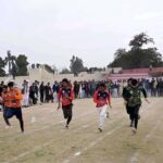 Students are participating in 100 meters race during Superior College Sports and Cultural Show
